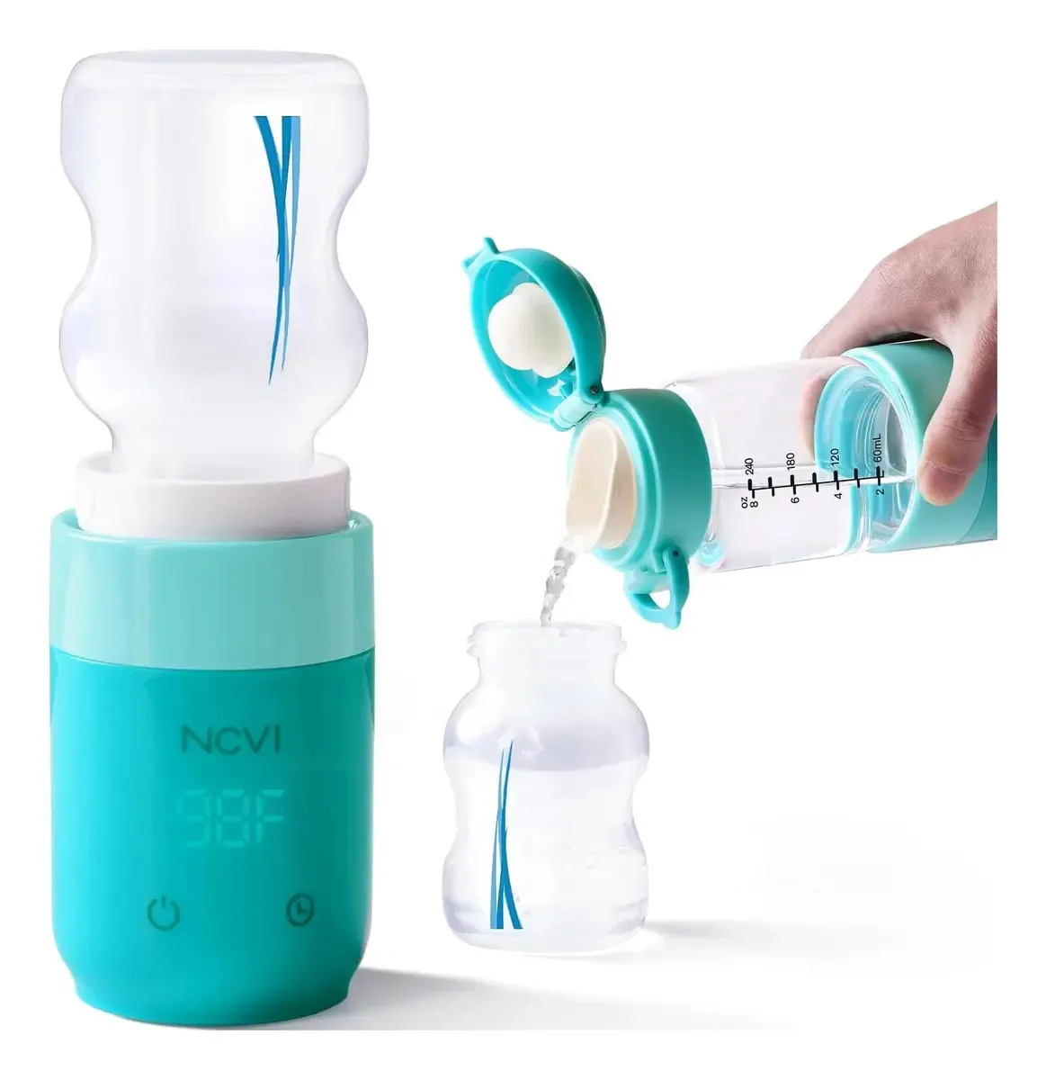Aquecedor de garrafas de vidro portátil NCVI para viajar e