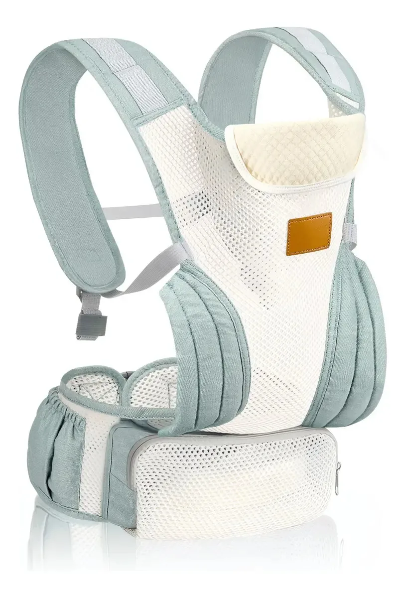 Bolsa de cintura para bebês, mochila para bebês, assento de algodão, 3-24 meses, cor verde