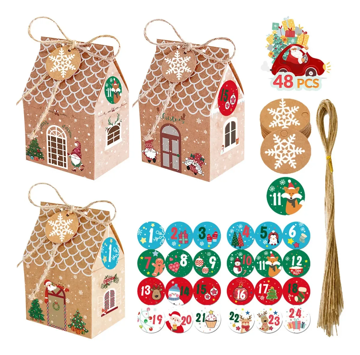Caixas de decoração de Natal Bags Candy Caixas 48