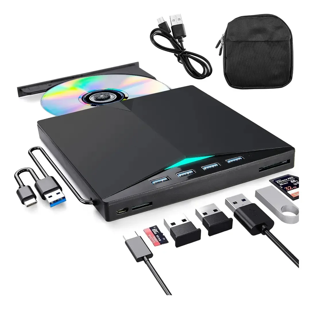 Gravador externo de DVD/CD Leitor de DVD USB 3.0 Gravador de CD