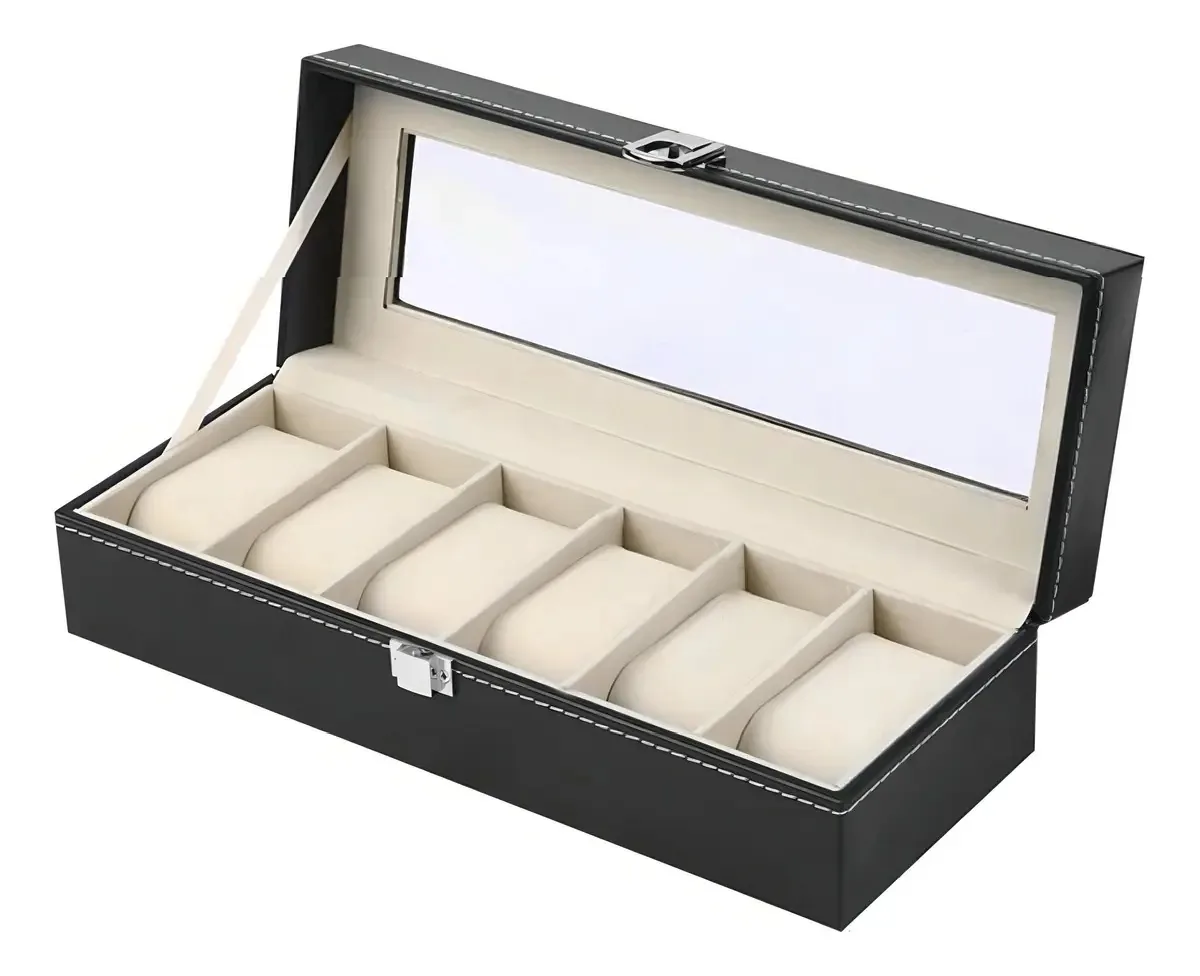 Deluxe Watch Organizer 6 relógios organizados e manutenção de relógios armazenados