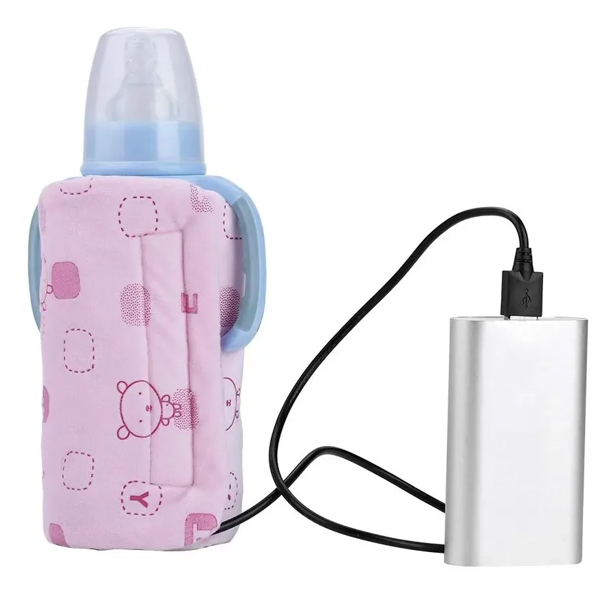 Bolsa de Aquecimento de Mamadeiras USB, Bolsa de Armazenamento Isolada e Portátil para Aquecedor de Mamadeiras para Água e Leite (cor: Rosa)