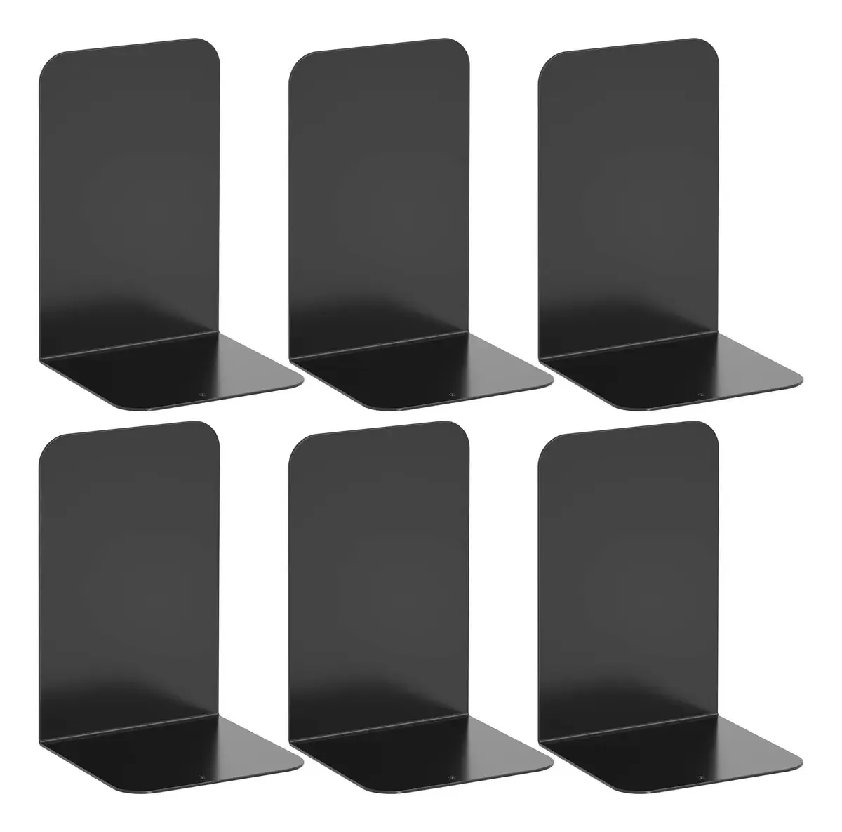 Suportes para livros pesados de metal preto para prateleiras