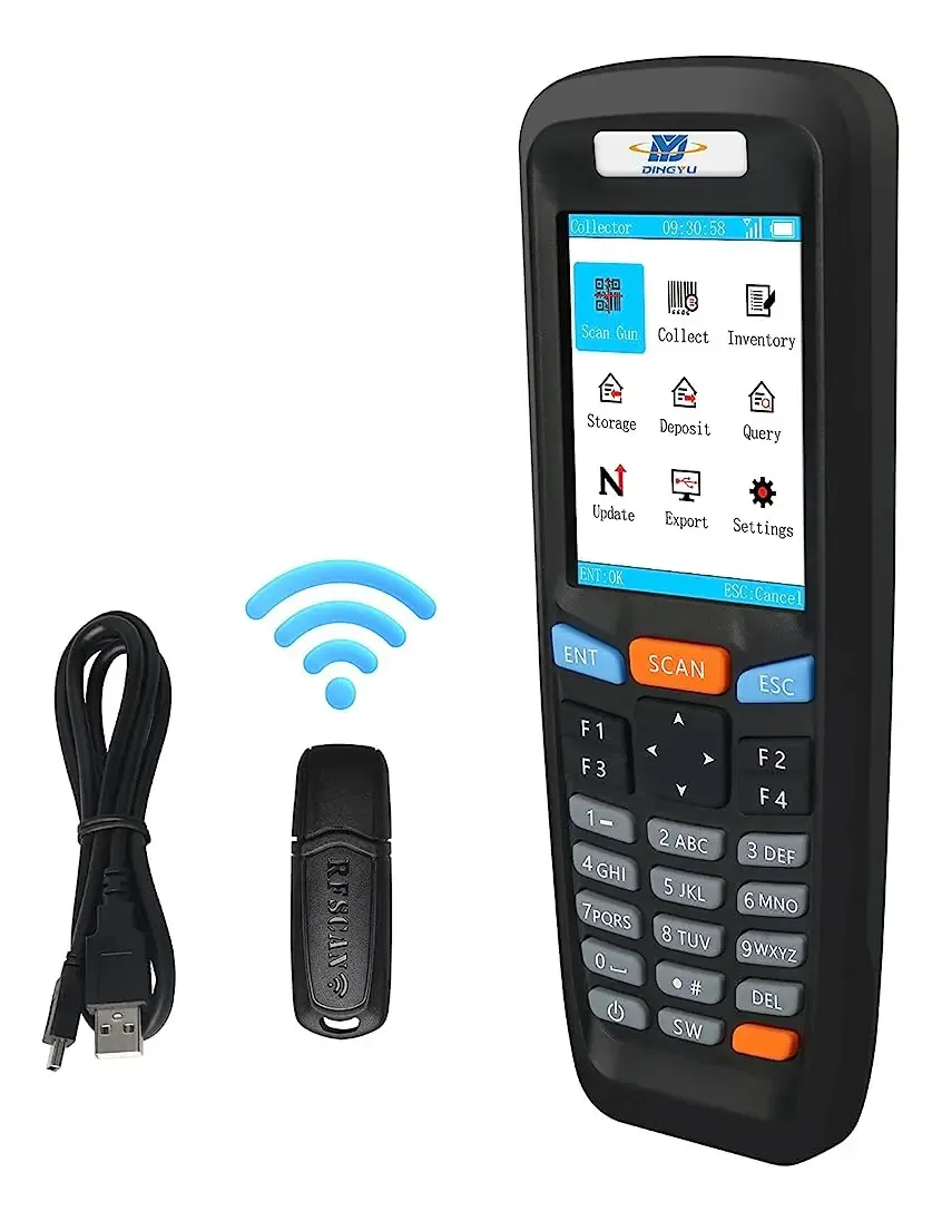 Coleta de dados 1d do scanner de código de barras sem fio Dingyu