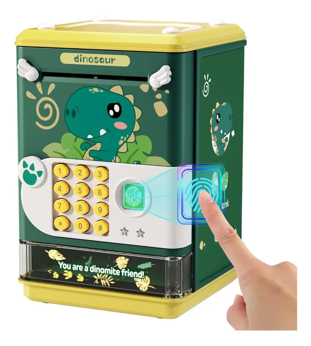 Cofrinho eletrônico verde para crianças