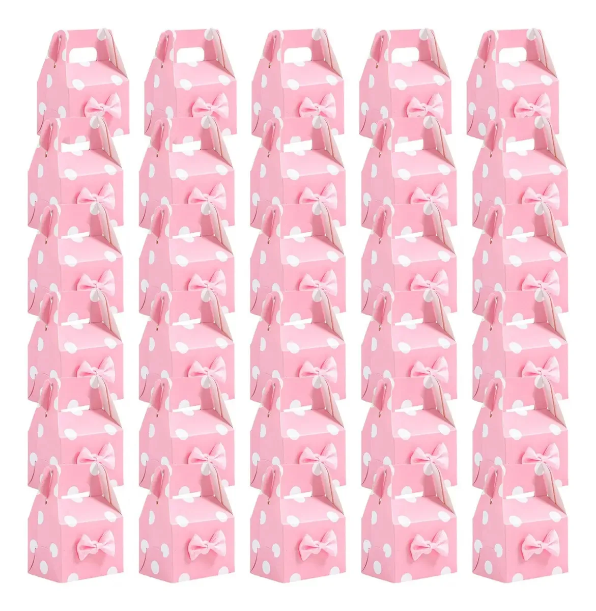 Caixas de presente VIVAMOMENT Caixa de presente com design de laço rosa pálido