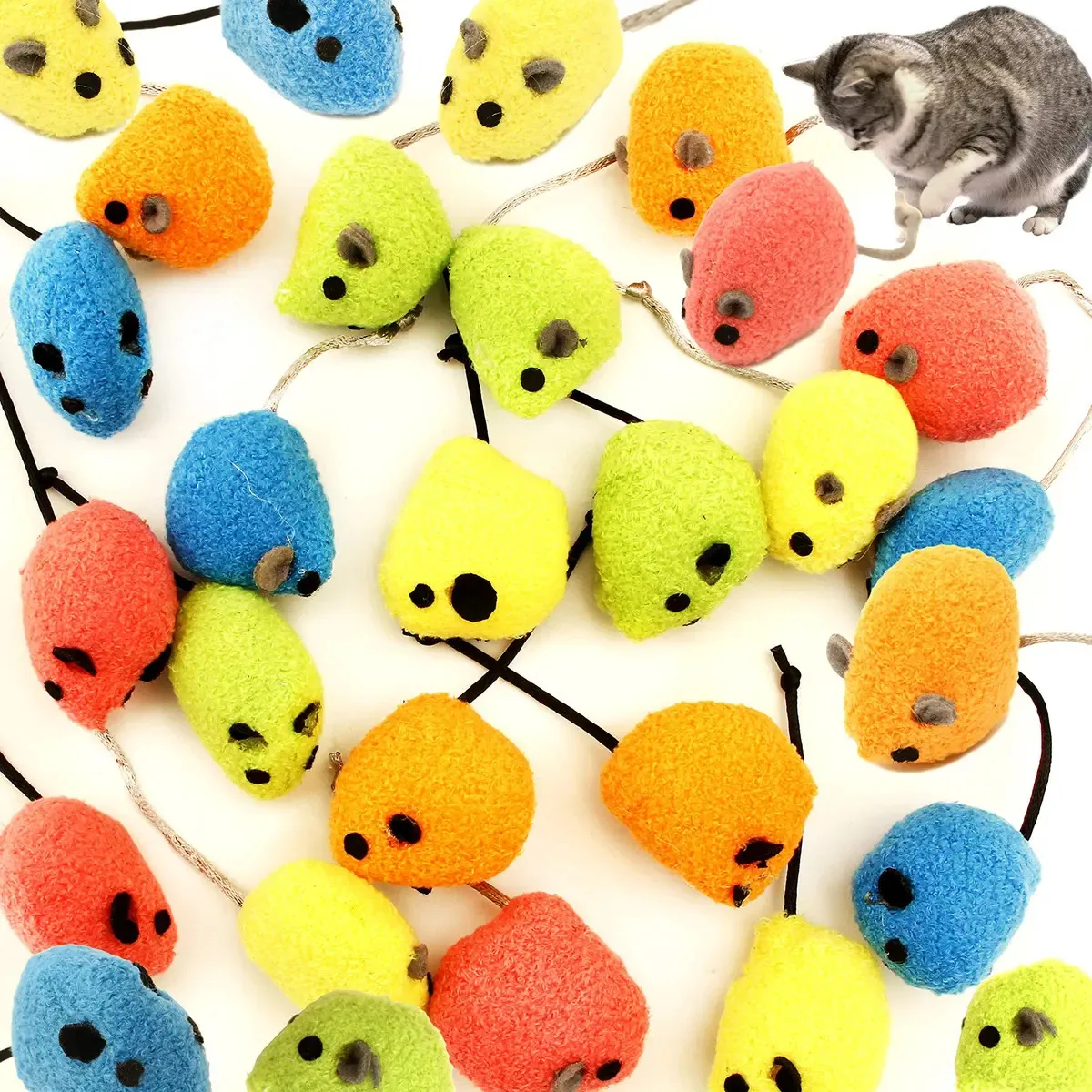 Brinquedos para gatos Youngever 20, Catnip Mice,. Cor Cor