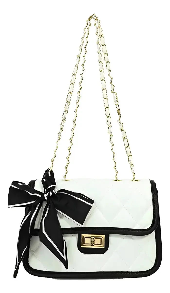 Bolsas de ombro tiracolo, bolsas de corrente para mulheres, cor branca
