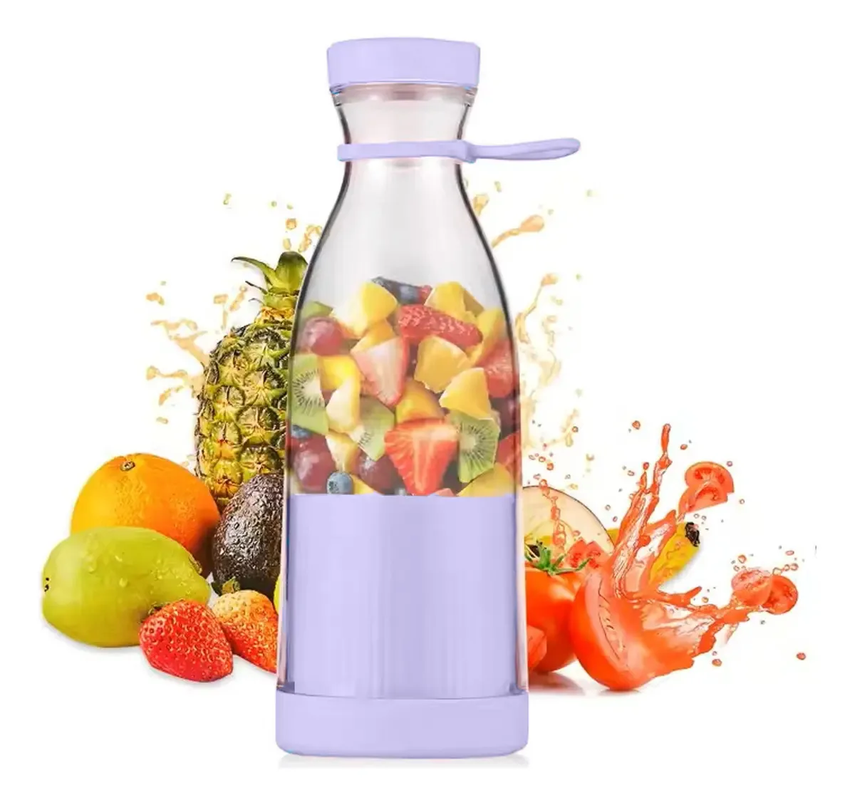 Copo de liquidificador portátil recarregável USB roxo