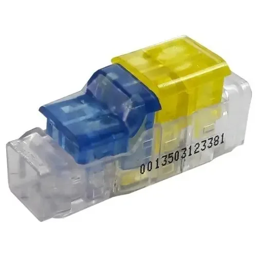 Conector rápido de terminal externo, 2 entradas/2 saídas, cor azul e amarelo