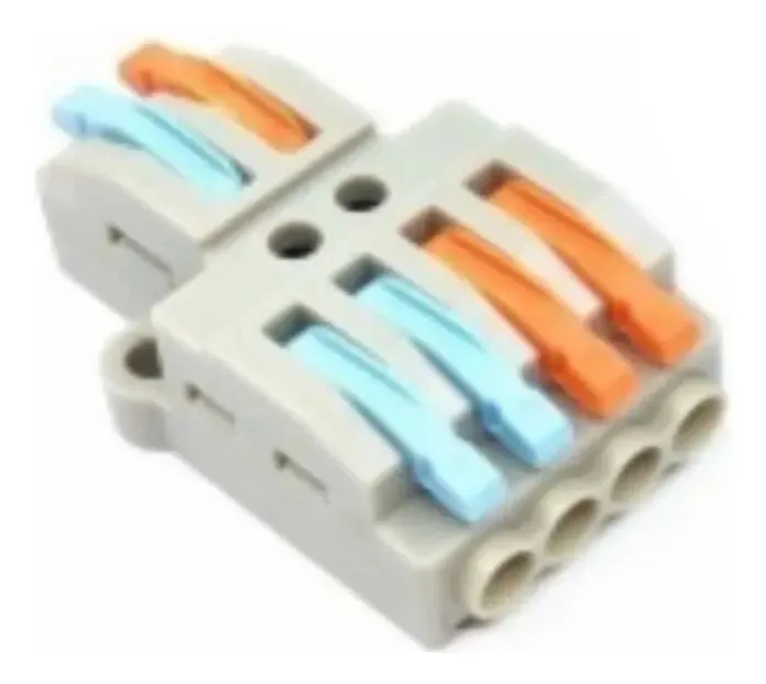 Conector elétrico rápido Wago 2 entradas 4 saídas 250v X5 cor cinza