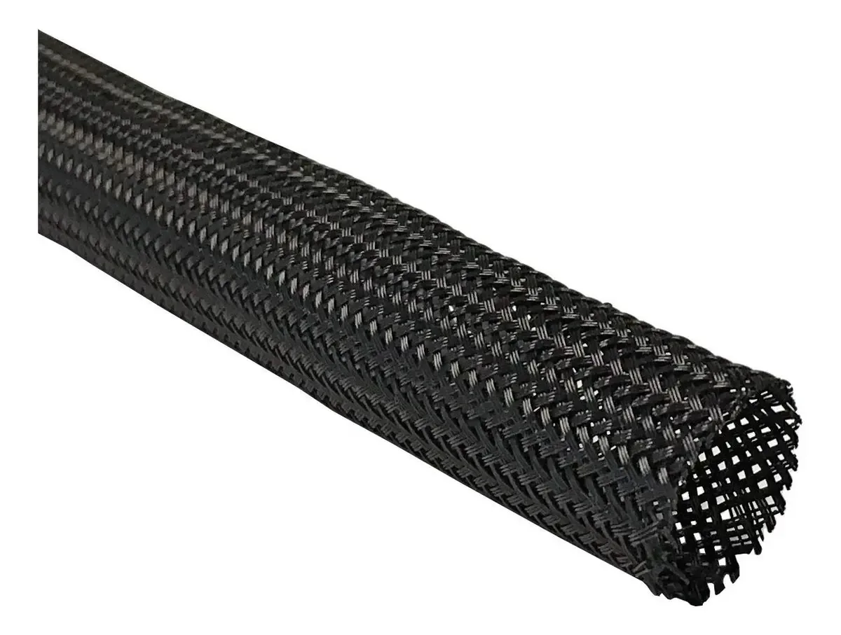 Estojo de cabo trançado flexível Techflex de 1,25 polegadas, preto, 10 pés