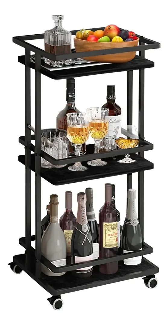 Kiovino Ju BCW03ML Carrinho de Bar Móvel com Rodas e Taça de Vinho