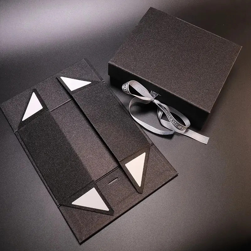 2 caixas dobráveis magnéticas 22x18x8cm Cor preta