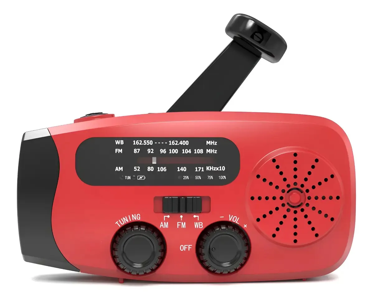 Rádio solar portátil Crank Emergency Am Fm Outdoor
