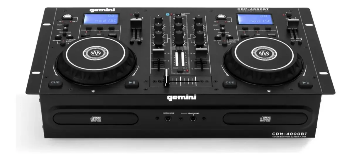 Gemini Sound CDM-BT: combinação de leitor de CD e mixagem. Cor: Preto