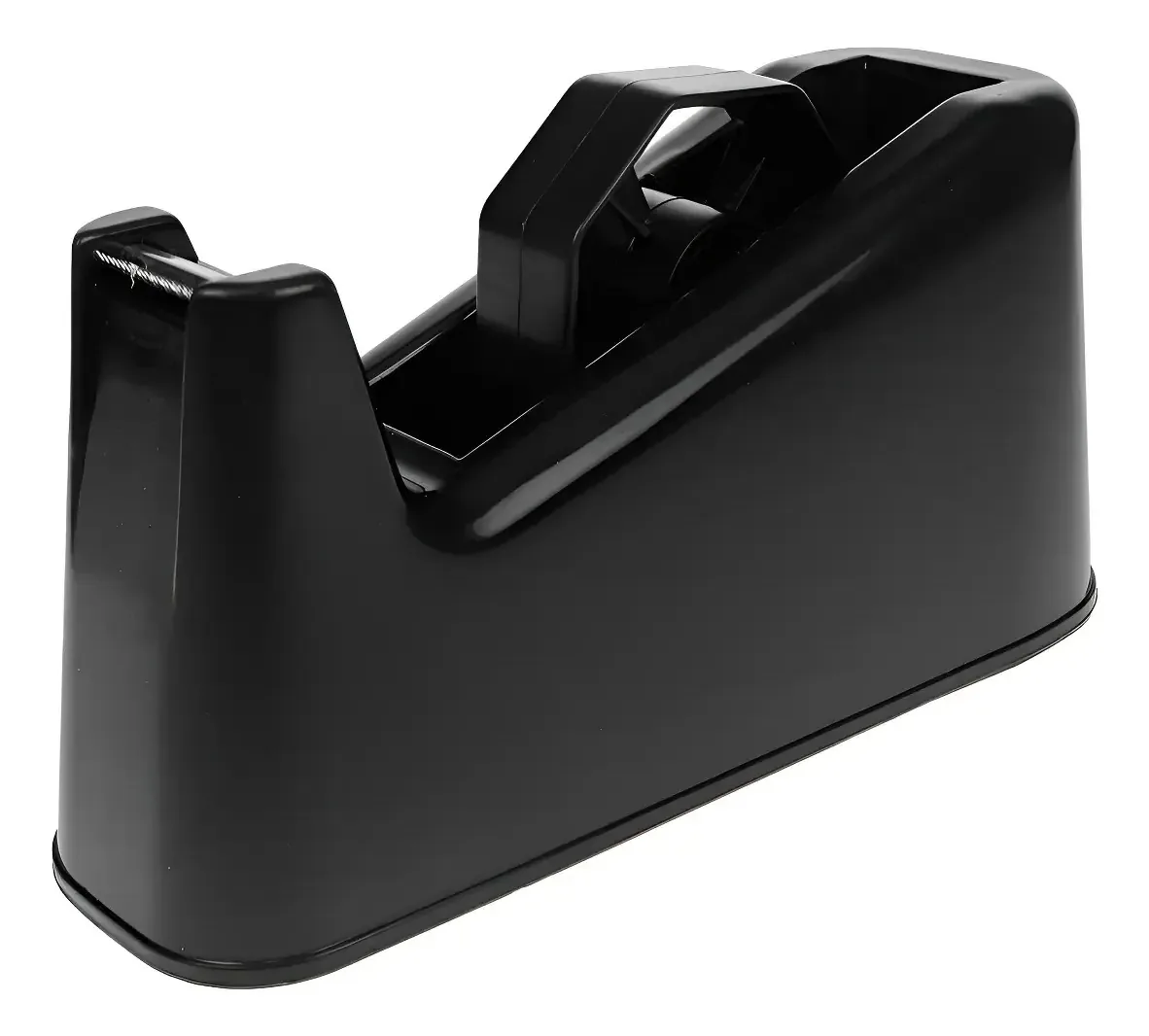 Dispensador preto para fita adesiva preta lisa pequena e grande