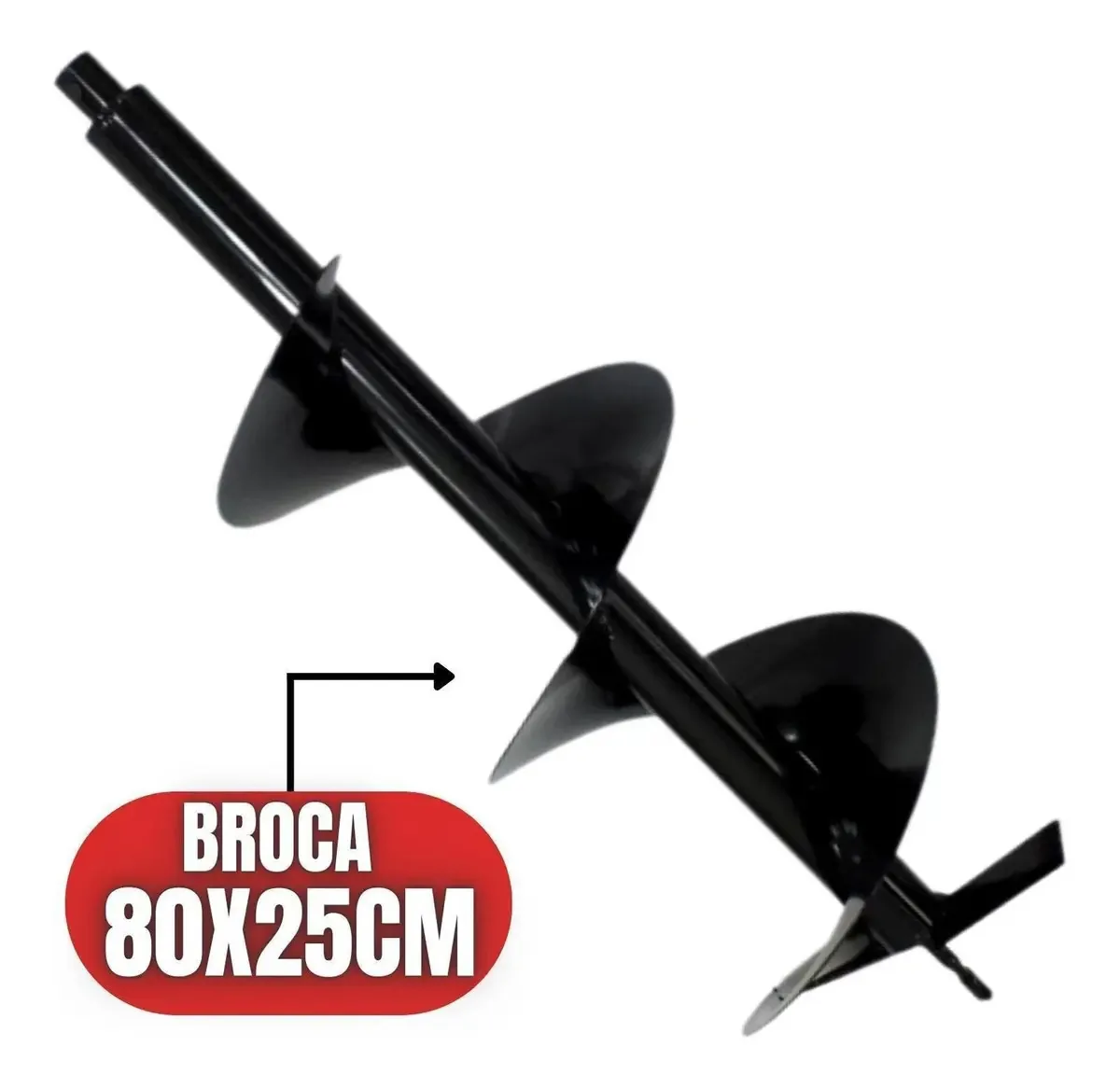 Broca 80x25cm Vulcan para Perfurador de Solo com Pino Trava 20mm