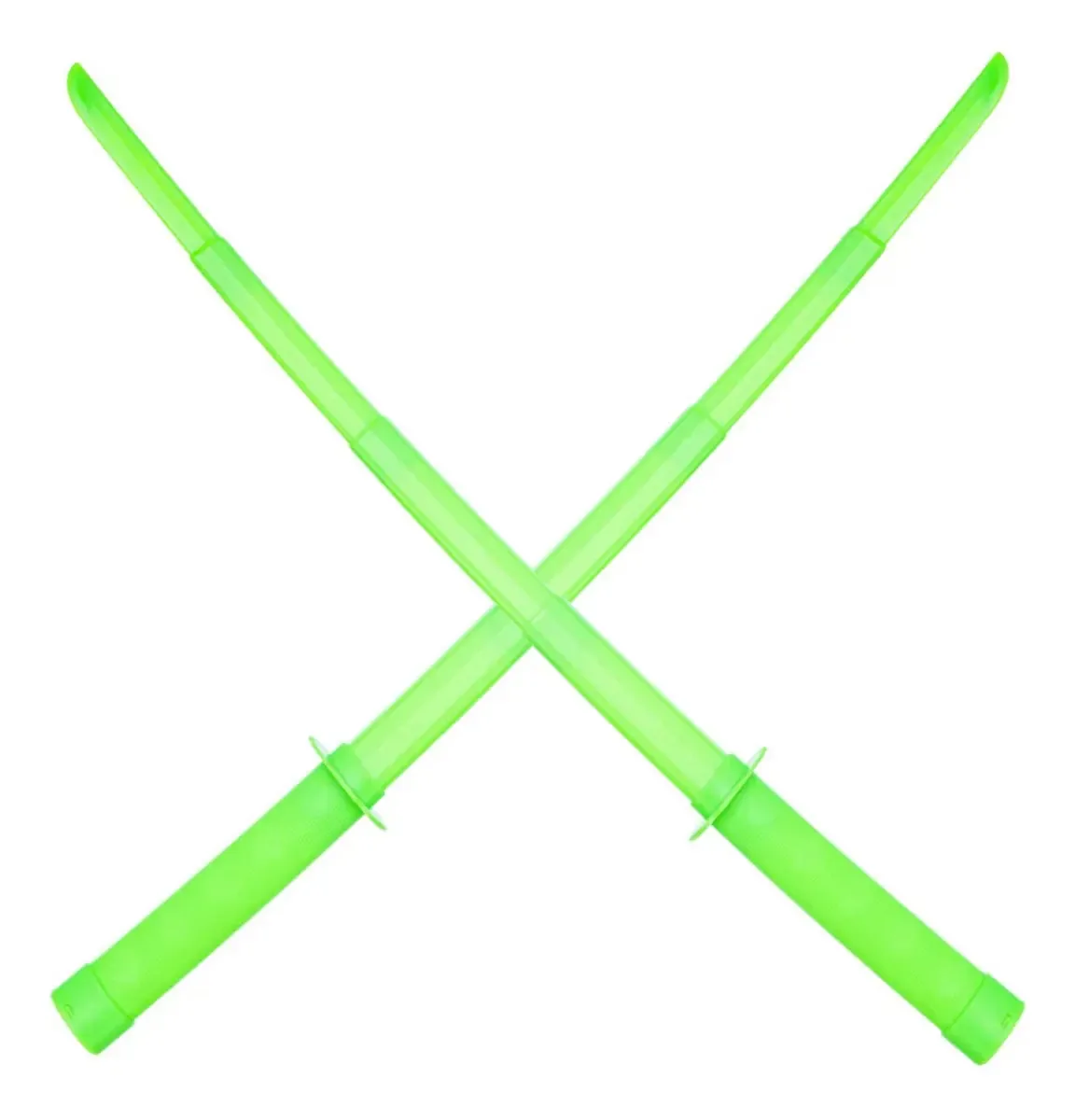 Espadas Samurai retráteis 3d, 2 peças de plástico verde