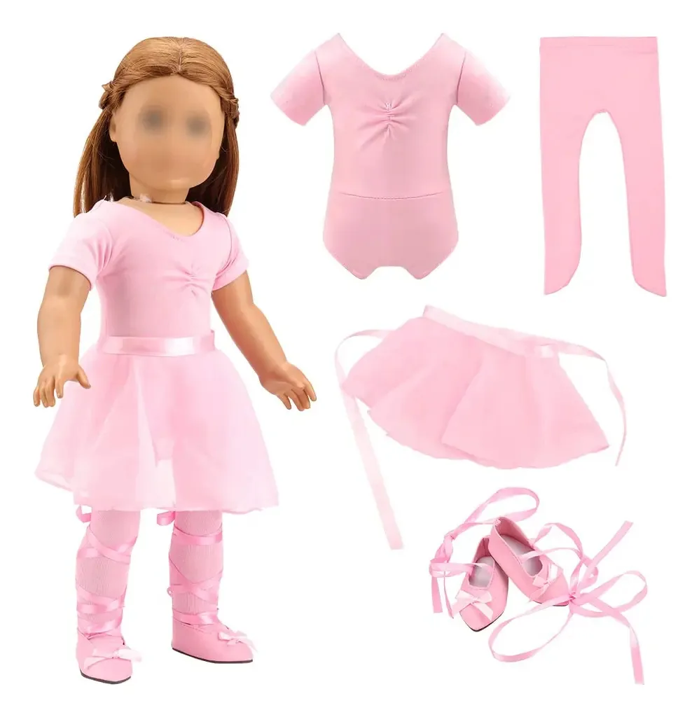 Roupas de boneca Barwa de 18 polegadas, fantasias de bailarina