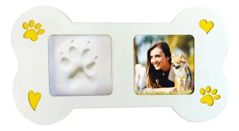 Porta Retrato Osso Com Massa De Modelar Branco
