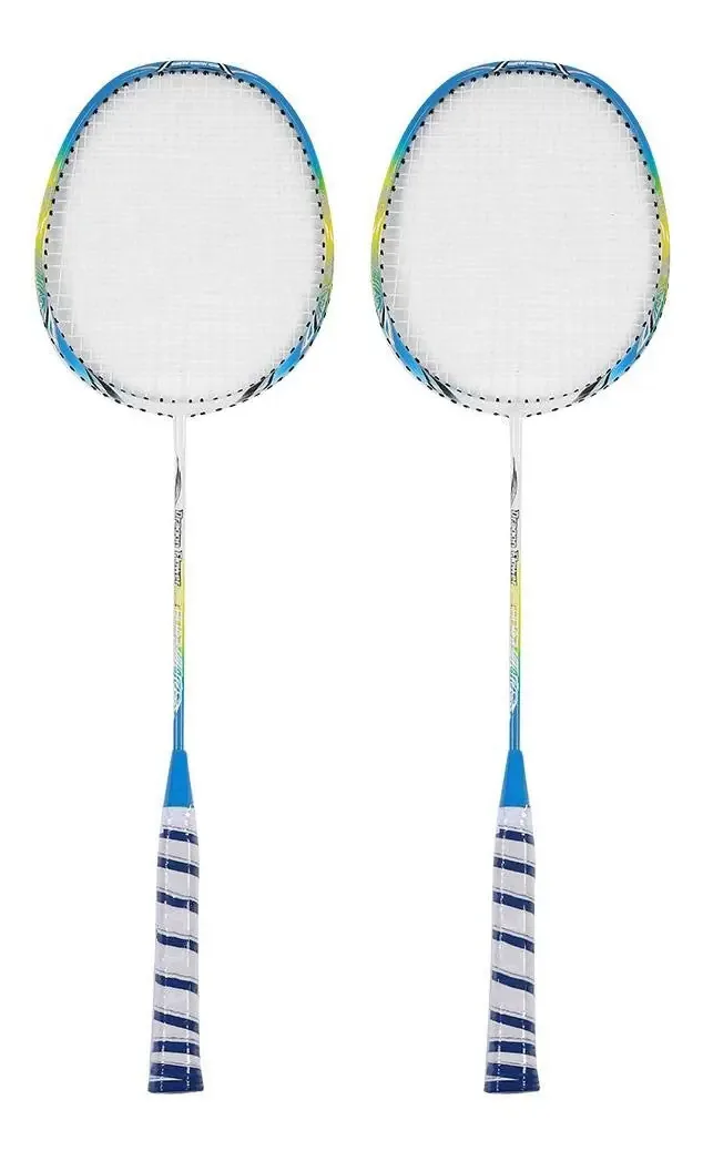Vgeby1 Conjunto de Raquetes de Badminton, 1 Par de Raquetes Leves de Fibra de Carbono com Bolsa Acessório de Badminton para Prática e Entretenimento