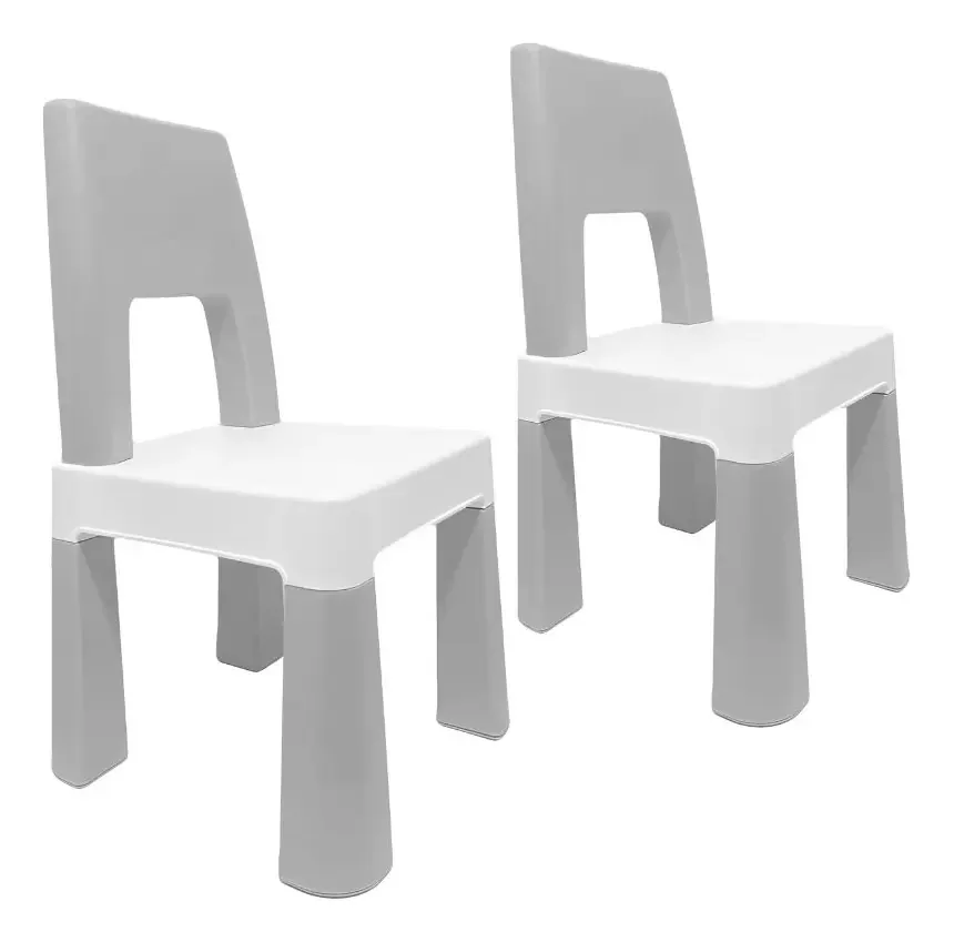 Conjunto de 2 cadeiras infantis Super Heavy Duty, cor cinza