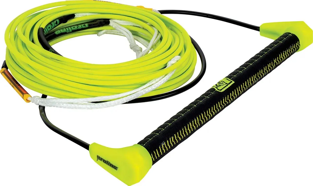 Pacote de corda e alça de wakeboard Proline By Connelly de 75 pés, linha Dyneema, alça de camurça costurada, amarela