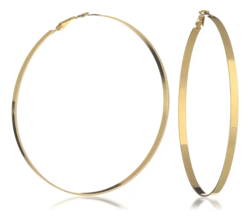 Brincos Guess Guess Brincos de argola de aço plano extragrand