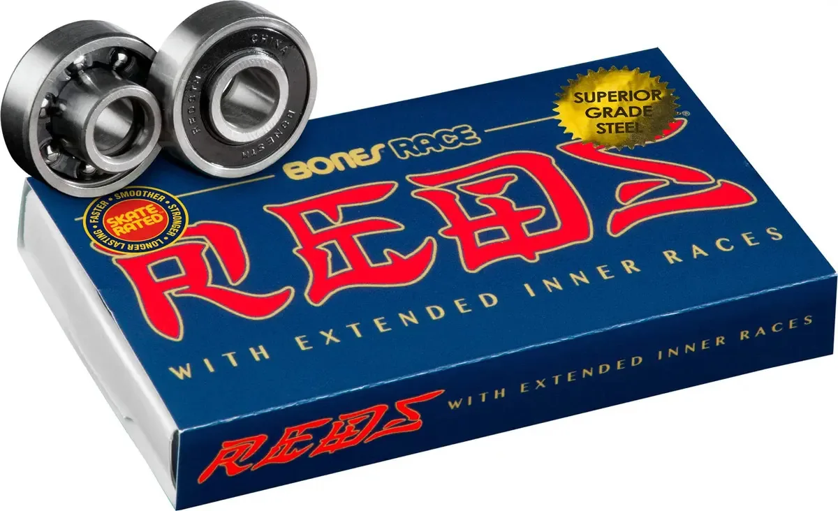 Pacote de 8 rolamentos de skate Bones Race Reds
