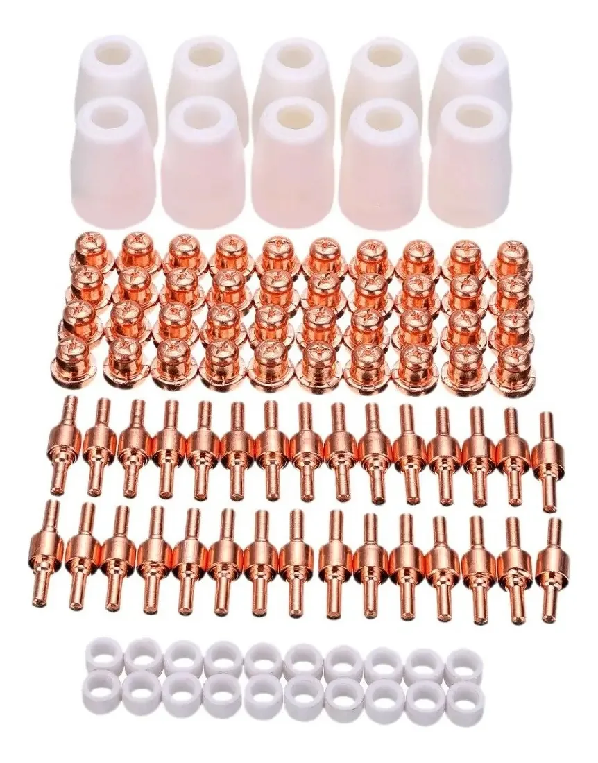 Conjunto de 100 consumíveis: eletrodos, bocal de corte a plasma