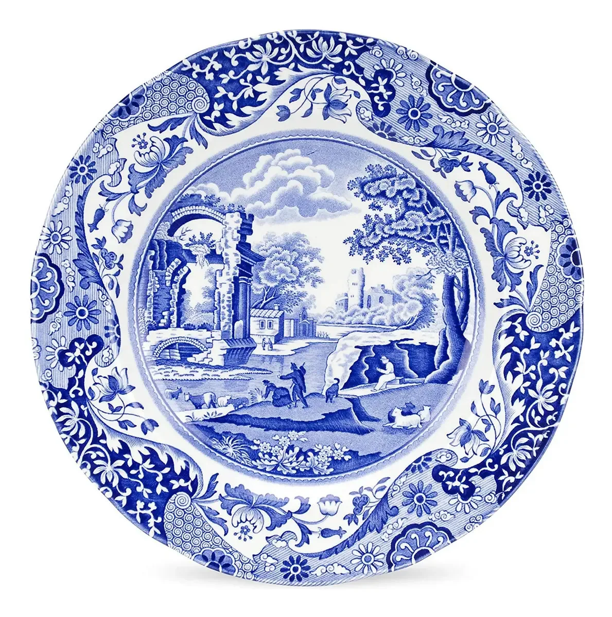 Pratos planos italianos Spode Blue, conjunto de 4 pratos Lla