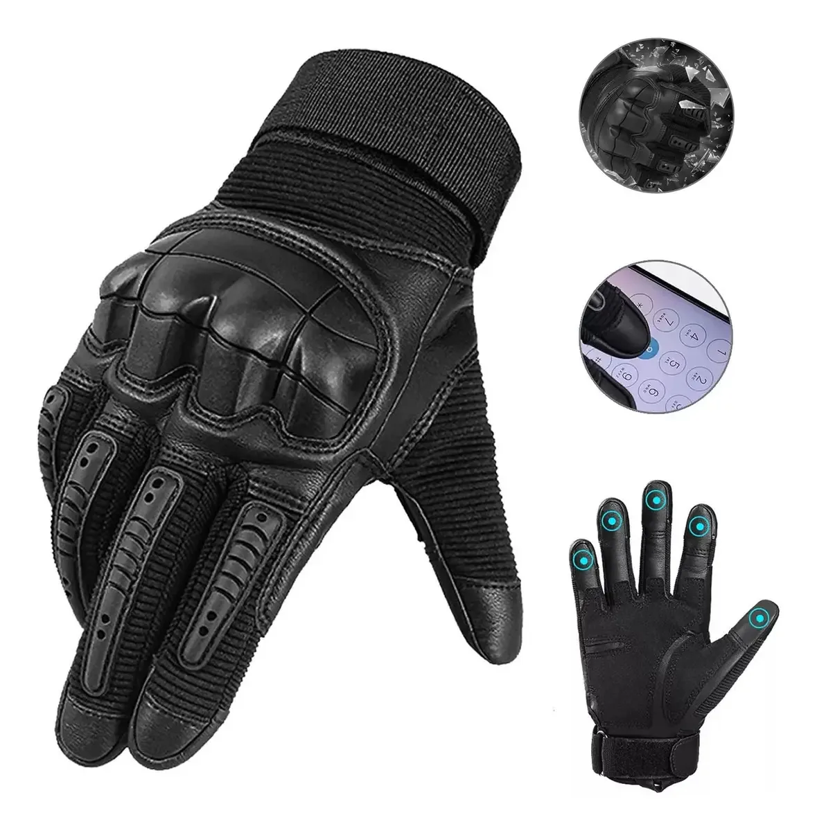 Par de luvas para motociclistas Tovendor Motorcycle Gloves pretas tamanho G
