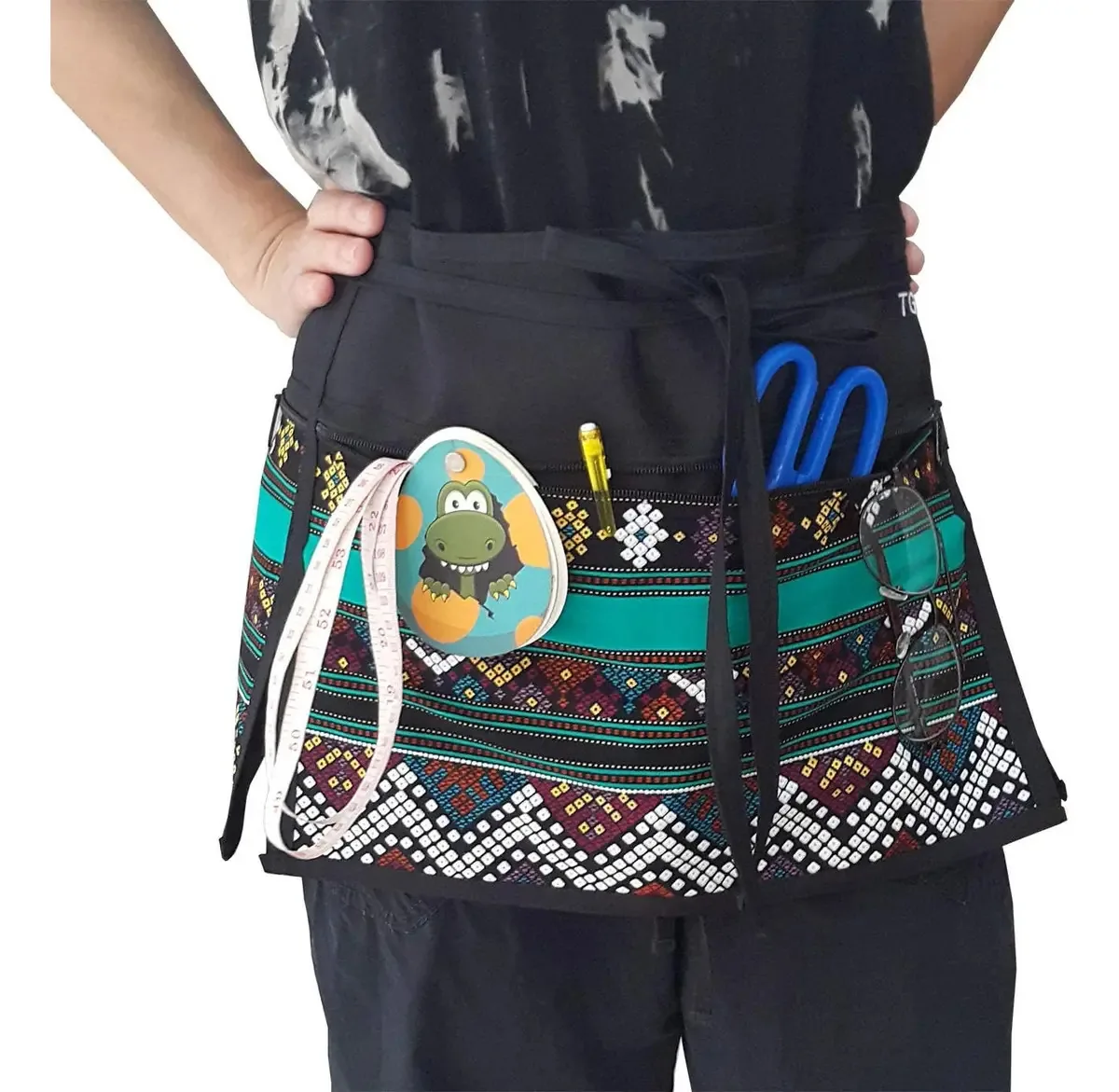 Aventais de garçonete de cintura curta Tg888 com 3 bolsos