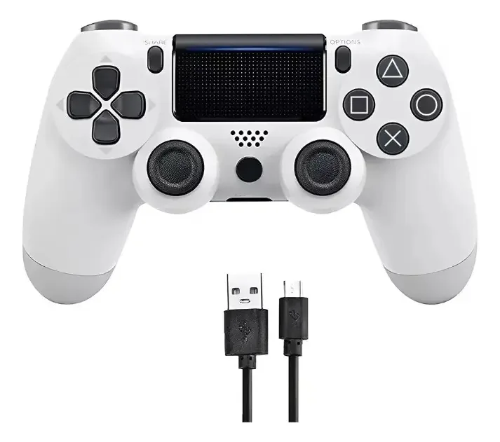 Controle joystick sem fio Krystina PS4 branco