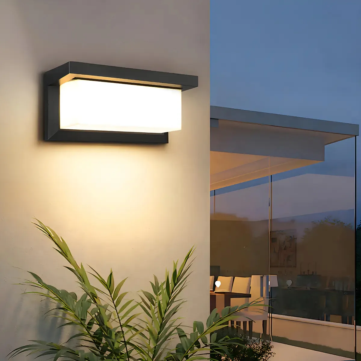Luminária de parede externa impermeável Douad Luminária de parede externa impermeável Flying Modern — Luminária de parede externa embutida com design minimalista, resistente à água, ideal para jardim