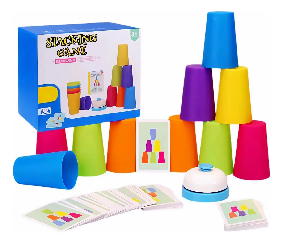 Jogo de tabuleiro Lejfuxjj®, copo empilhável para 2 jogadores, jogos infantis, jogos interativos, jogos de tabuleiro para famílias
