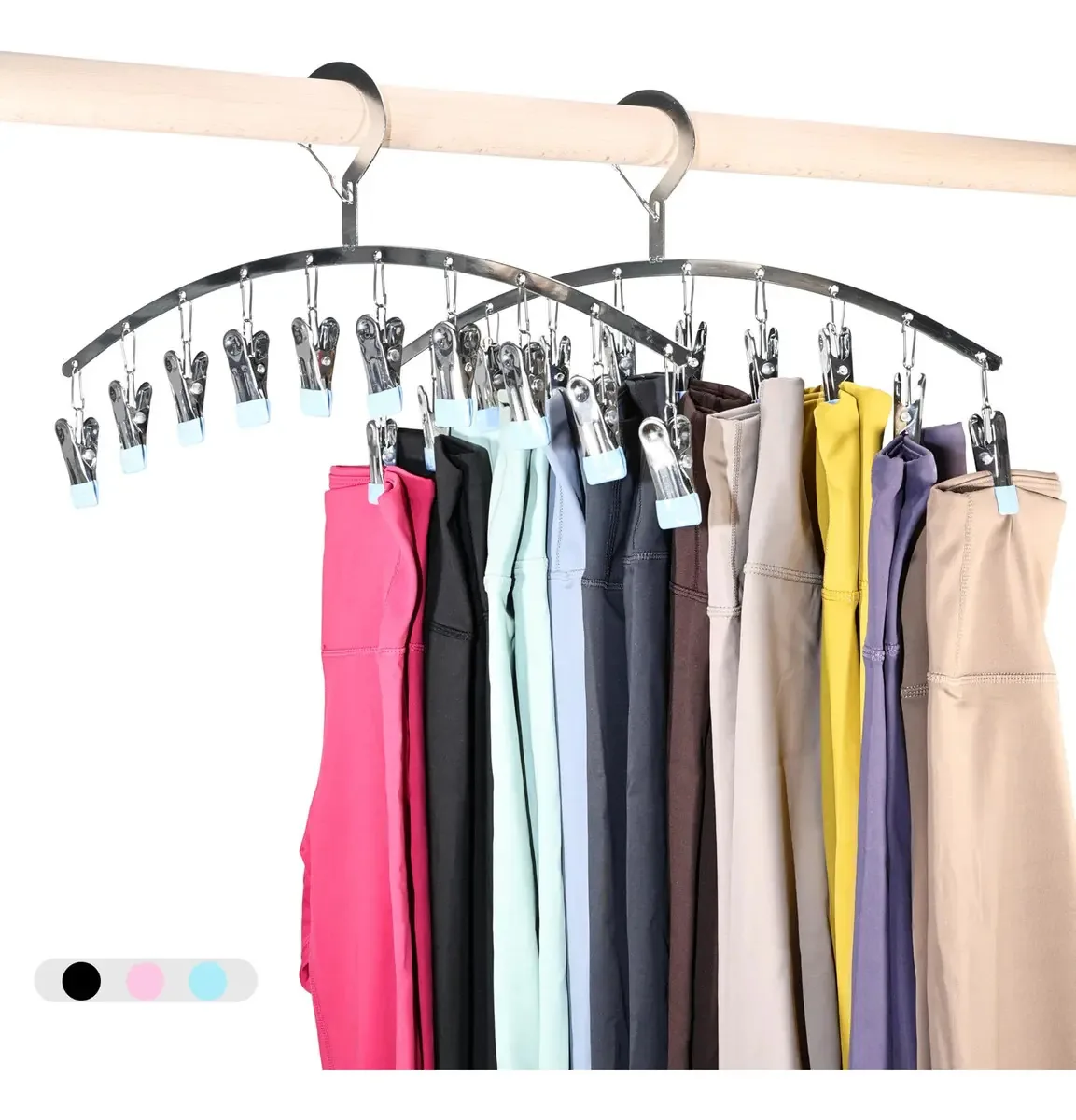Organizador de armário para leggings, pacote com 2 prateleiras