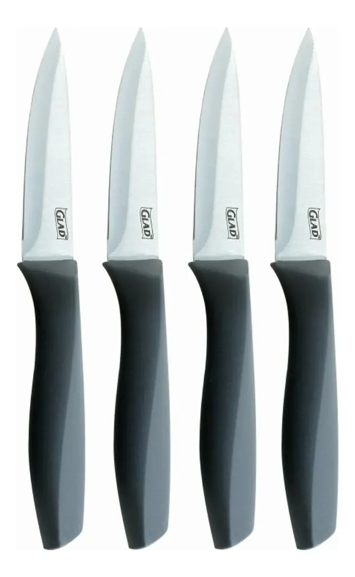 Conjunto Glad de 4 facas de descascar, lâminas afiadas