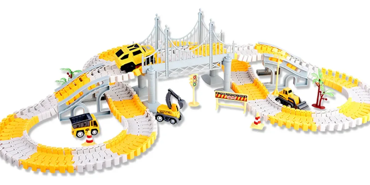 Racing Tracks, jogo infantil de construção de pistas, 211 unidades, amarelo