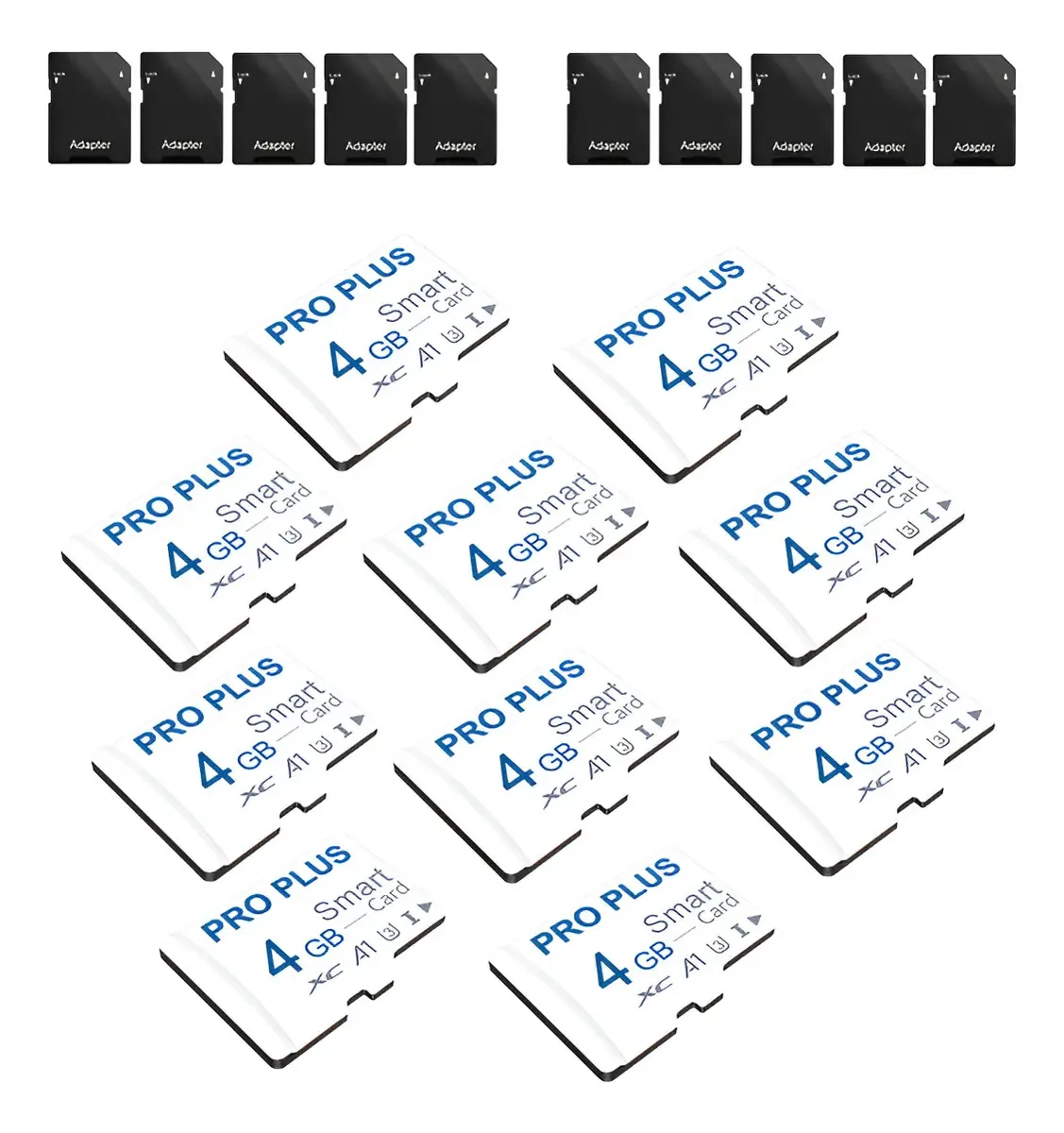 Conjunto de cartões de memória de 10 peças, 4 GB branco com