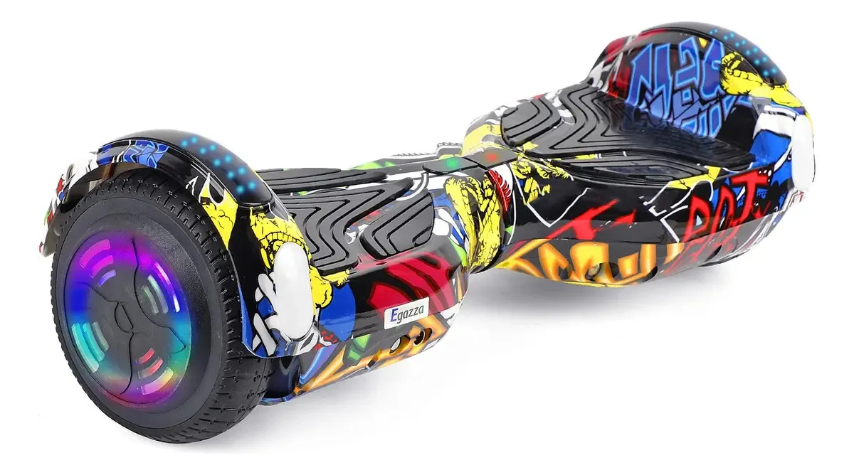 Skate Elétrico Hoverboard Overboard Roveboard Led Bluetooth Cor Hiphop