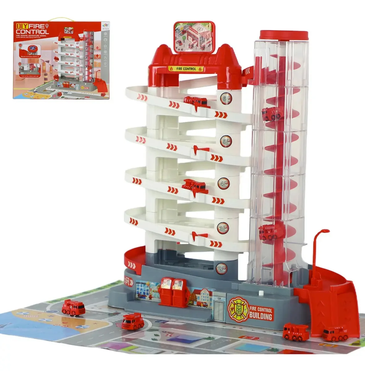 Brinquedo infantil vermelho Bighouse Electric Car Track Firecontrol