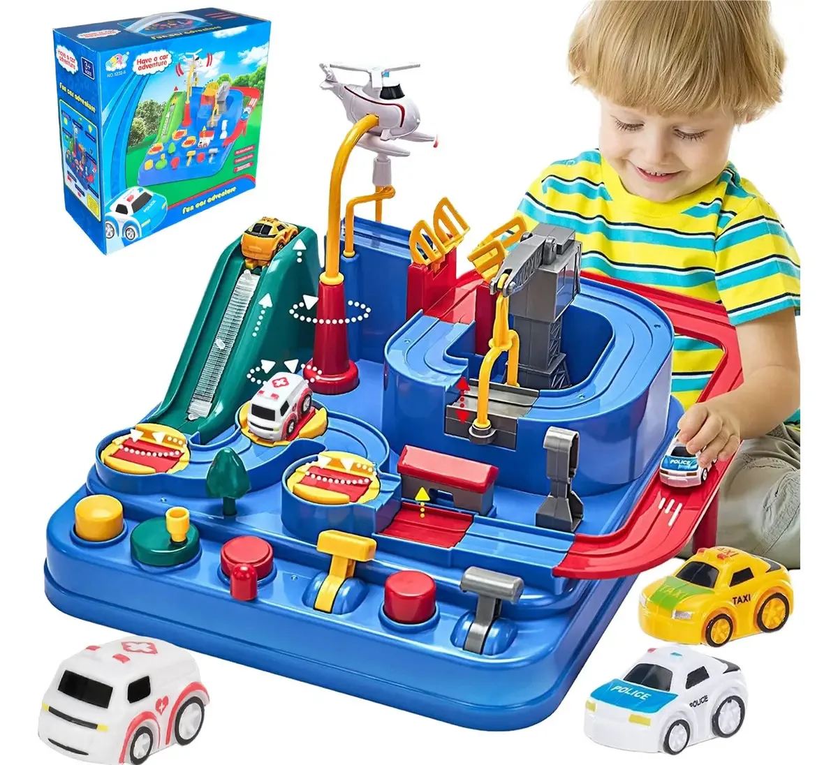 Brinquedo educativo interativo Car Track Adventure Kids Blue