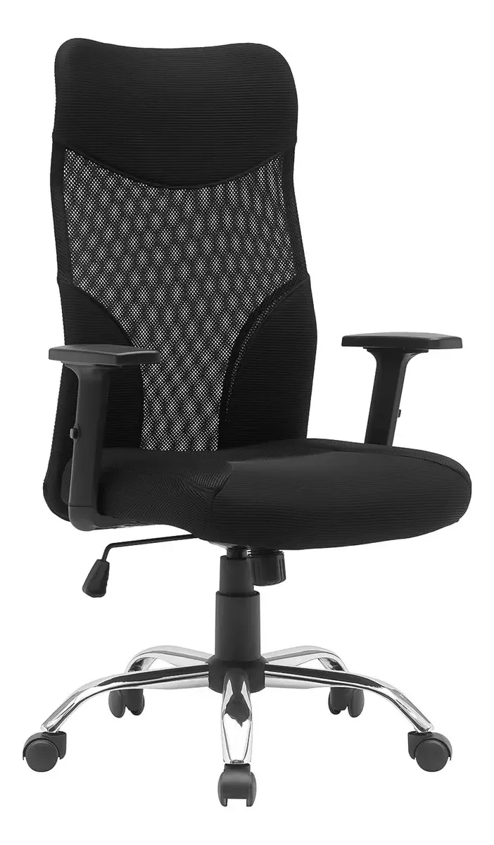 Cadeira de escritório ergonômica Cadeira de mesa giratória executiva Apoios de braços ajustáveis em malha Vidita Color Black