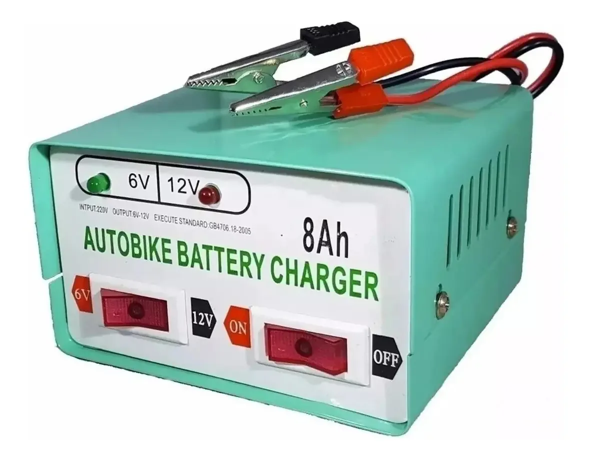 Carregador de bateria para carros e motocicletas 12v e 6v