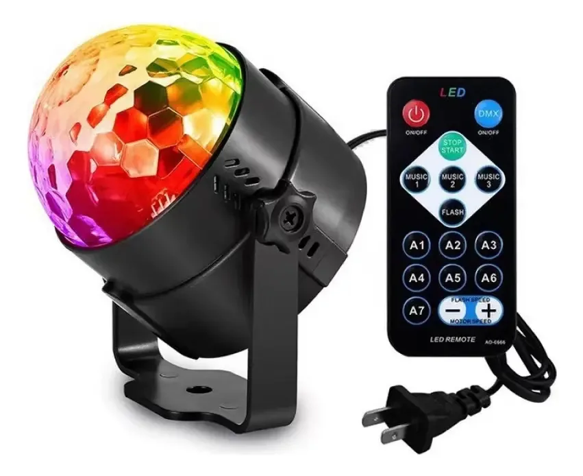 (2 peças) Color Rotary Magic Ball + Controle remoto