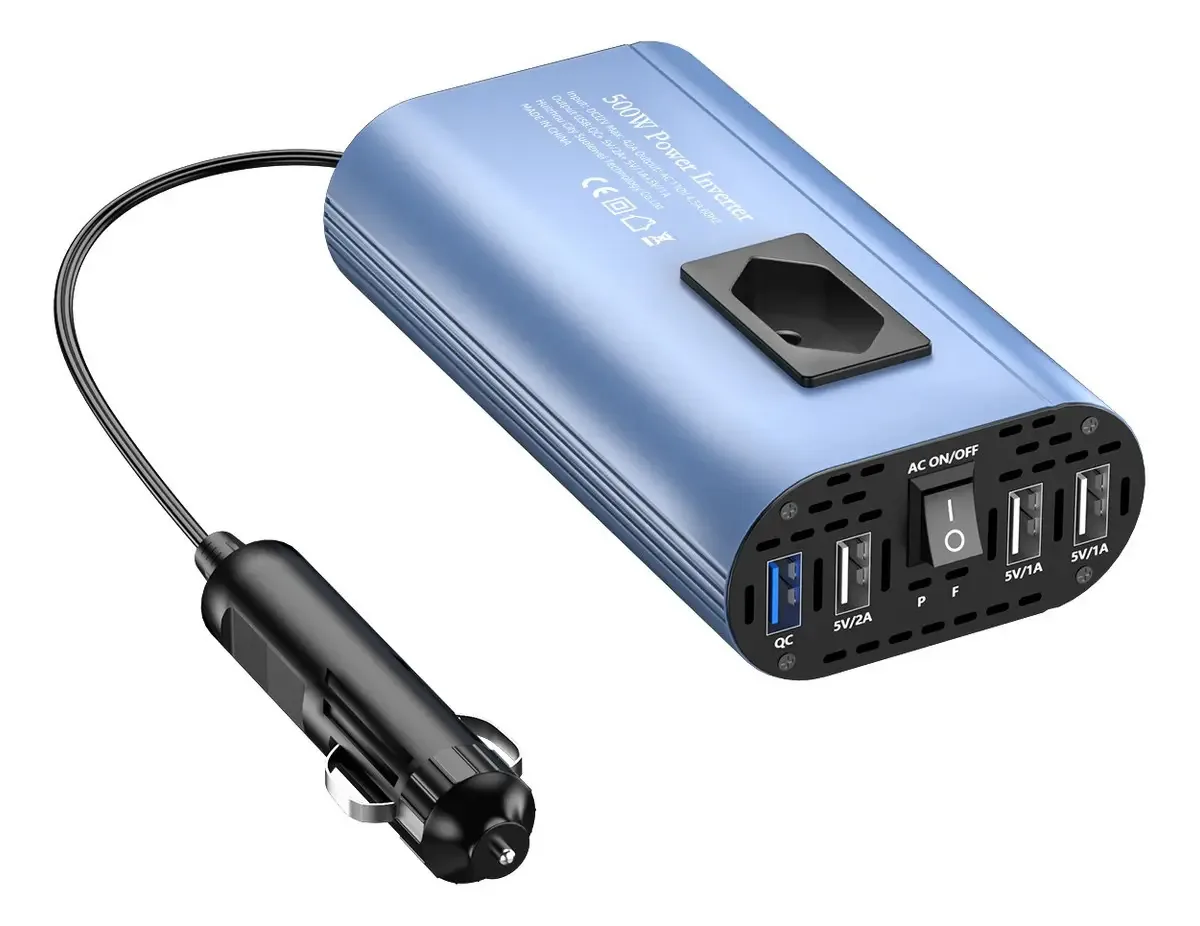 Inversor Carro 12v500w Acendedor Tomada 110v Conversor 4usb