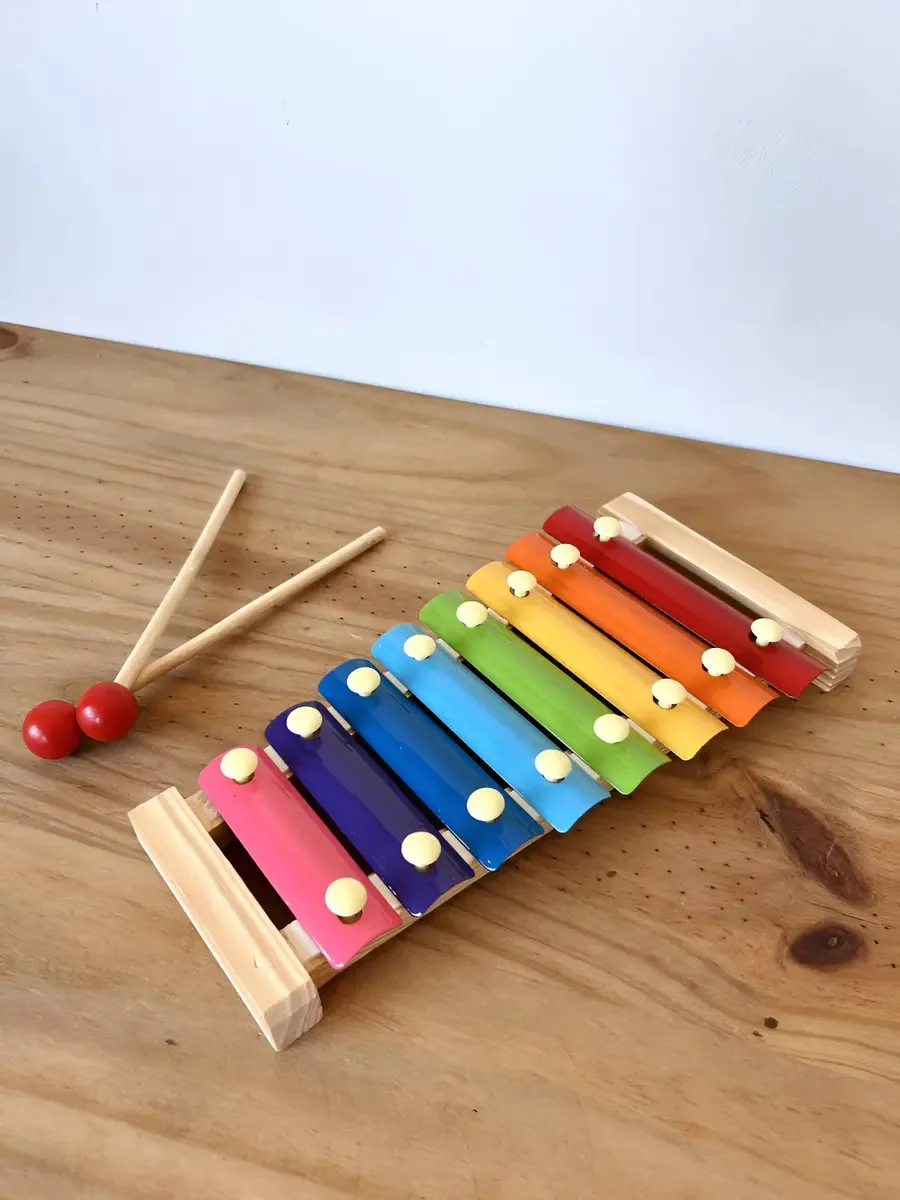 Xilofone para crianças de 8 notas, estimulação musical didática multicolorida