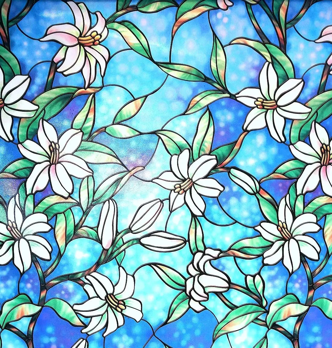 Filme decorativo para Windows Color Blackout Blue Flower